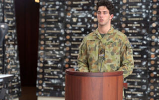 Holy Cross Ryde student Lorenzo Pavan at the 2022 RSL ANZAC Commemoration